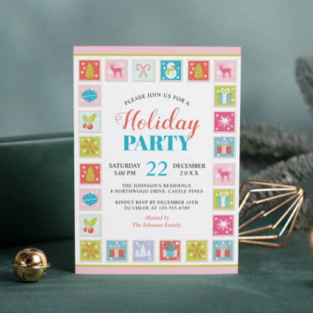 Invitación Patrón de sello de posta de vacaciones de los navi (Subido por el creador)