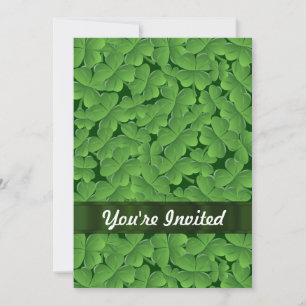 Invitación Patrón de shamrock verde