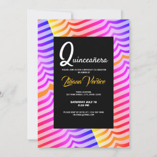 Invitación Patrón de Stripey Tropical Psicodélico Jazzy Tripp