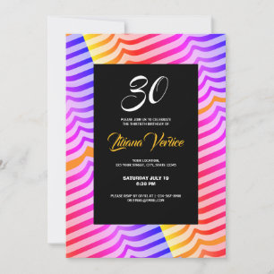 Invitación Patrón de Stripey Tropical Psicodélico Jazzy Tripp