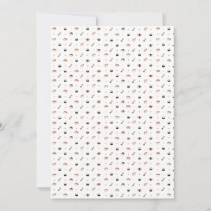 Invitación Patrón de Sushi Kawaii Minimalista Comida Japonesa