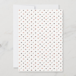 Invitación Patrón de Sushi Kawaii Minimalista Comida Japonesa