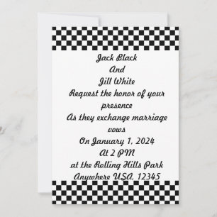 Invitación Patrón de tablero de ajedrez en negro y blanco