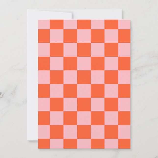 Invitación Patrón de tablero de naranja y tablero de control  (Anverso)