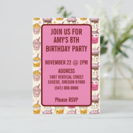 Invitación Patrón de té Boba brillante