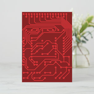 Invitación Patrón de tecnología de placa de circuito rojo ret