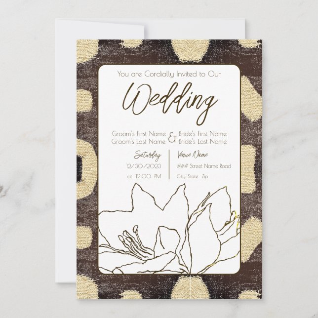 Invitación Patrón de tela de barro de Kuba Boda tribal africa (Anverso)