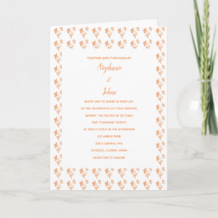 Invitación Patrón de Terracota Floral Boda de Moda Boho simpl