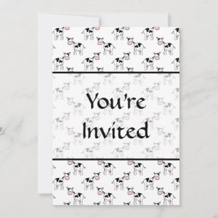 Invitación Patrón de vaca blanco y negro.