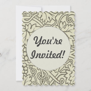 Invitación Patrón de vid de uva gris verde de William Morris