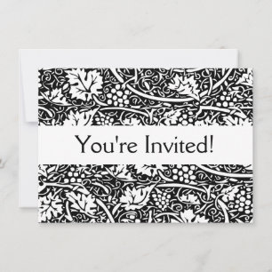 Invitación Patrón de vid de uva negra y blanca de William Mor