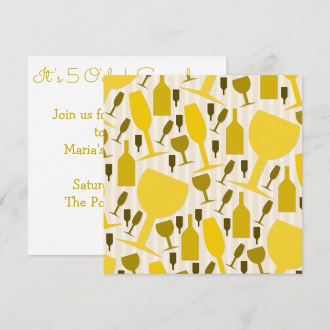 Invitación Patrón de vidrio de vino (Anverso / Reverso)