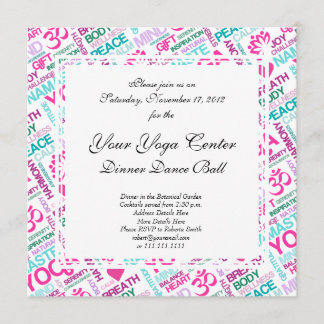 Invitación Patrón de YOGA rosa de nombre, paz y armonía