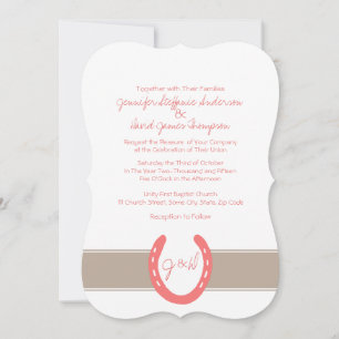 Invitación Patrón de zapatos de caballo con tema ecuestre