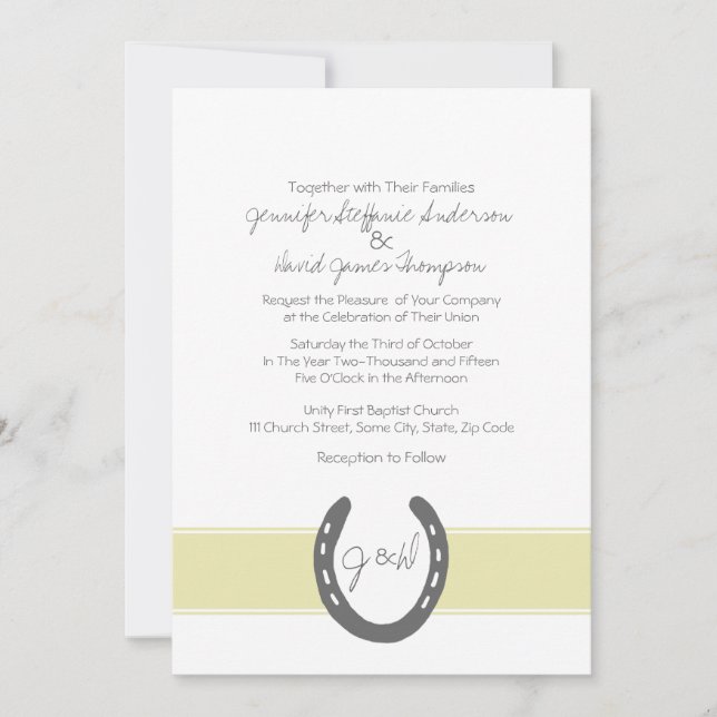 Invitación Patrón de zapatos equinos temáticos (Anverso)
