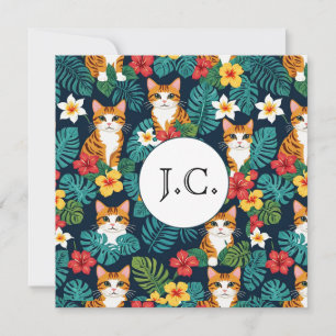 Invitación Patrón del estilo de las camisas hawaianas de gato