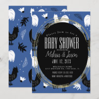 Patrón Dibujado a Mano de Gallos Rústicos