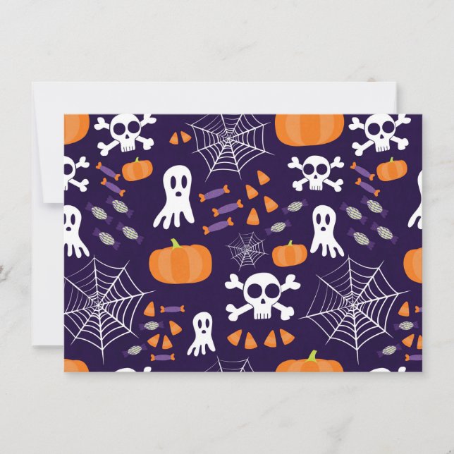 Invitación Patrón divertido de Halloween (Anverso)