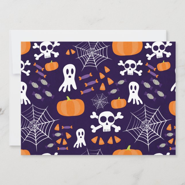 Invitación Patrón divertido de Halloween (Anverso)