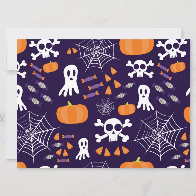 Invitación Patrón divertido de Halloween (Anverso)