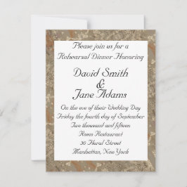 Invitación Patrón dorado - cena de ensayo boda