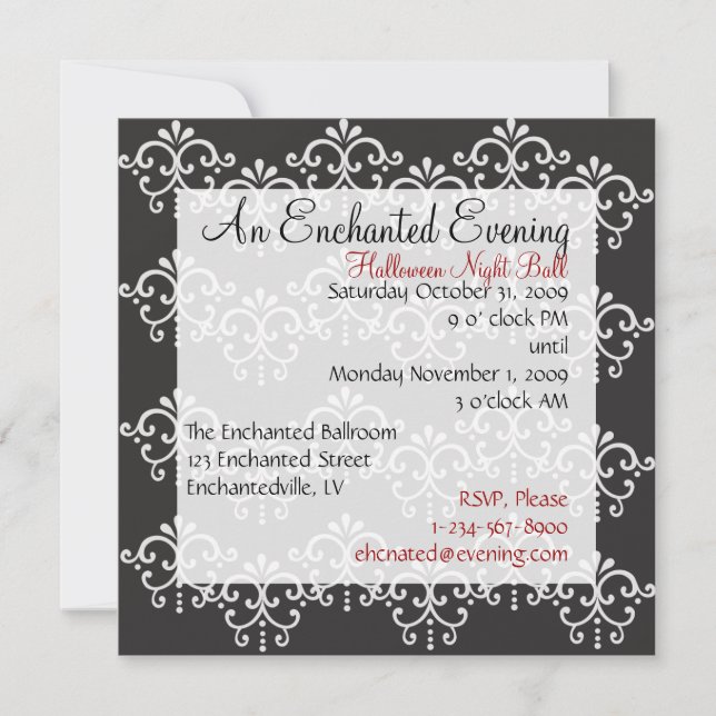 Invitación Patrón elegante (Anverso)