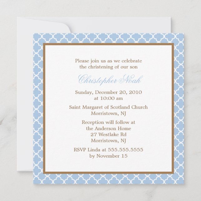 Invitación Patrón elegante de quatrefoil (Anverso)