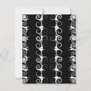 Invitación Patrón en negro y blanco de espirales y remolinos
