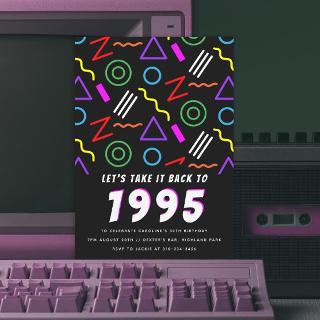 Invitación Patrón Fiesta de los 90 (Subido por el creador)