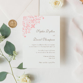 Invitación Patrón Fleur de Lis Rosado de Regencia Francesa