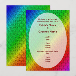 Invitación Patrón floral Arcoiris Boda otoño