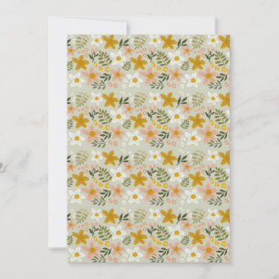 Invitación Patrón floral botánico vintage desvanecido continu