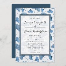 Patrón floral Color de agua azul y blanco Boda