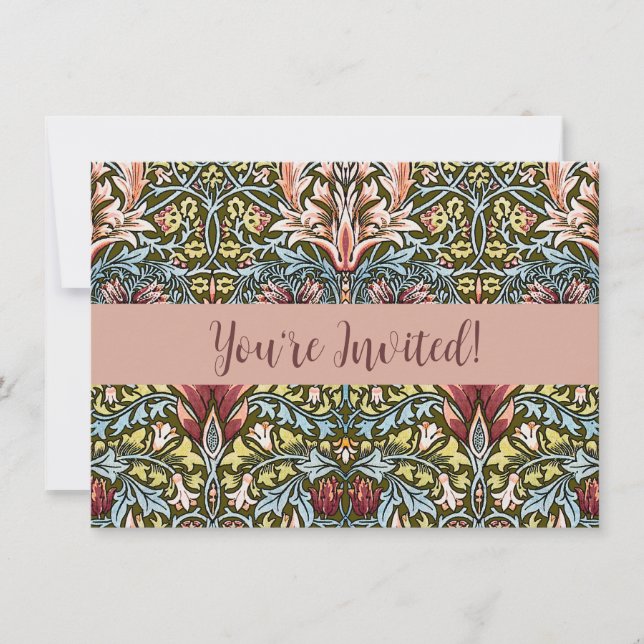 Invitación Patrón floral de cabeza de serpiente de William Mo (Anverso)