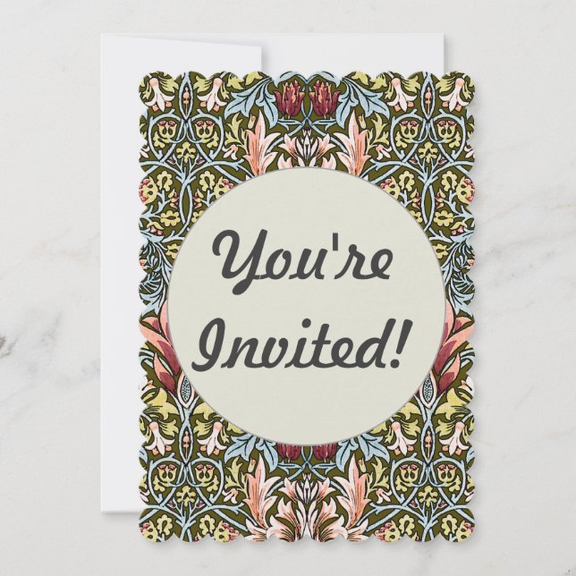 Invitación Patrón floral de cabeza de serpiente de William Mo (Anverso)