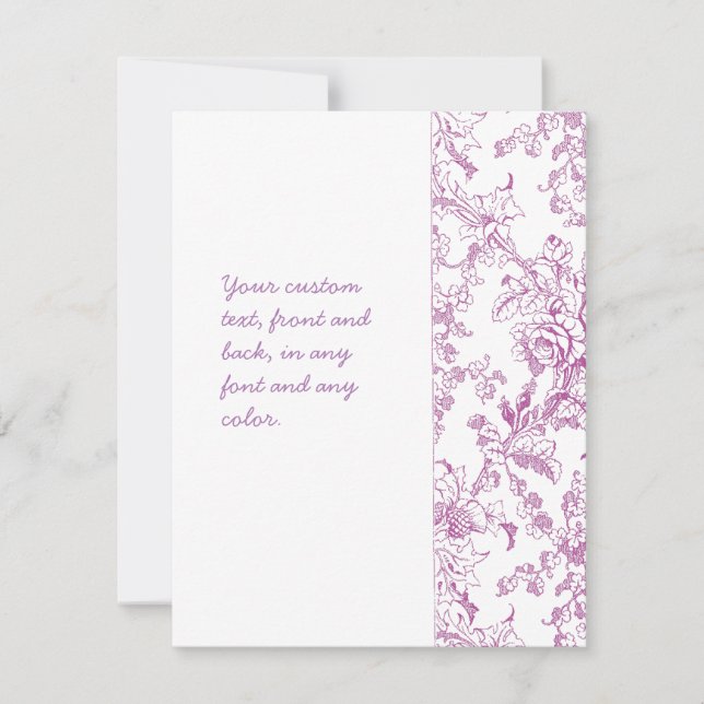 Invitación Patrón floral de Chintz Rosa (Anverso)