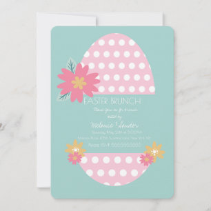 Invitación Patrón Floral de Pascua Huevo Cena Brunch Familia