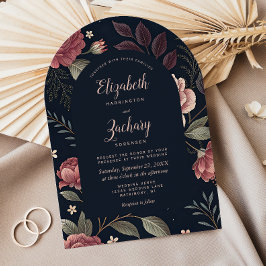 Invitación Patrón floral de rosa polvorienta malhumorado Arco