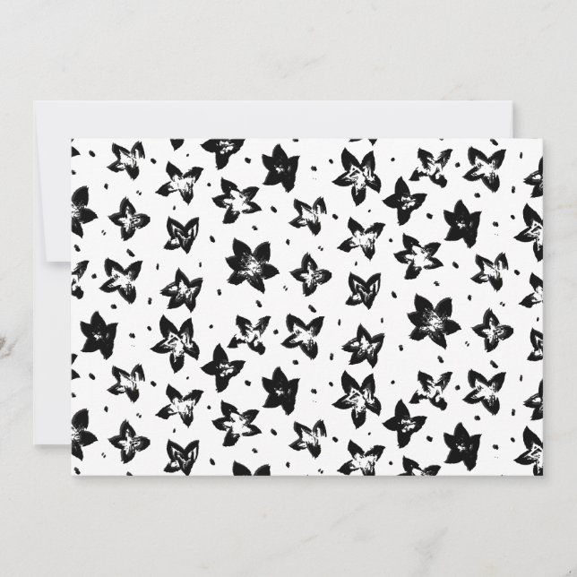 Invitación Patrón floral reconstruido - Gótico acromático (Anverso)