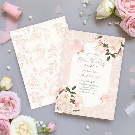 Invitación Patrón floral rosa suave