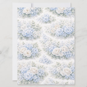 Invitación Patrón Floral SoftBlue Botánico Romántico Elegante
