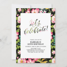 Invitación Patrón floral tropical fiesta de cumpleaños de adu