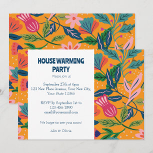 Invitación Patrón floral tropical moderno