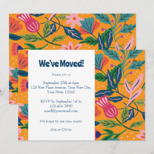Invitación Patrón floral tropical moderno