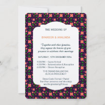 Patrón floral vibrante sin costuras sobre fondo pú
