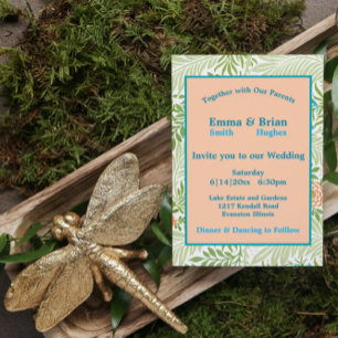 Invitación Patrón floral vintage frondoso