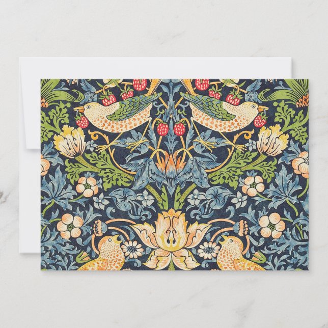 Invitación Patrón floral William Morris Strawberry Thef (Anverso)