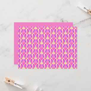 Invitación Patrón geométrico de bloque de píxeles rosa pastel