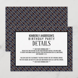 Invitación Patrón geométrico moderno, detalle de cumpleaños m