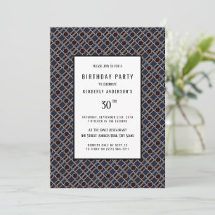 Invitación Patrón geométrico moderno, fiesta de cumpleaños mo